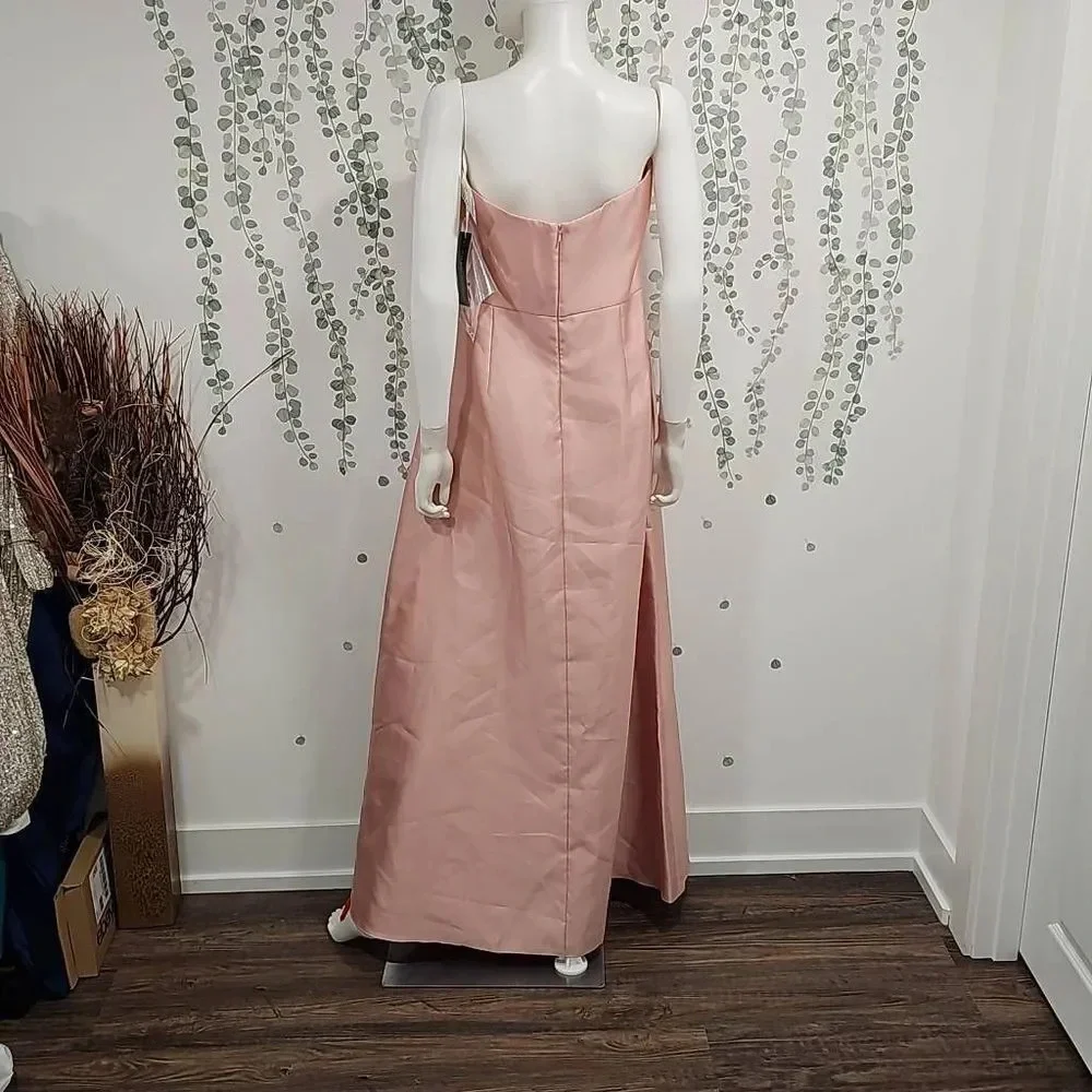 Alfred Sung Strapless Maxi Dress Size 14 - Picture 8 of 12